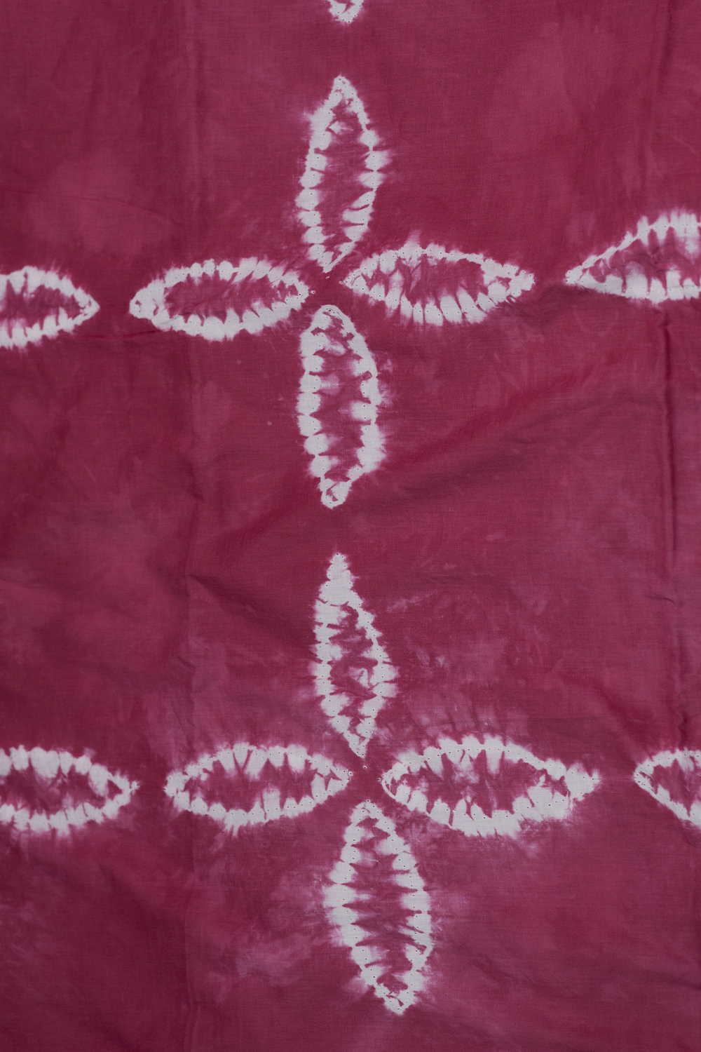 Ceriese Pink Shibori Block Printed Cotton Fabric-0.85 m - Image 4