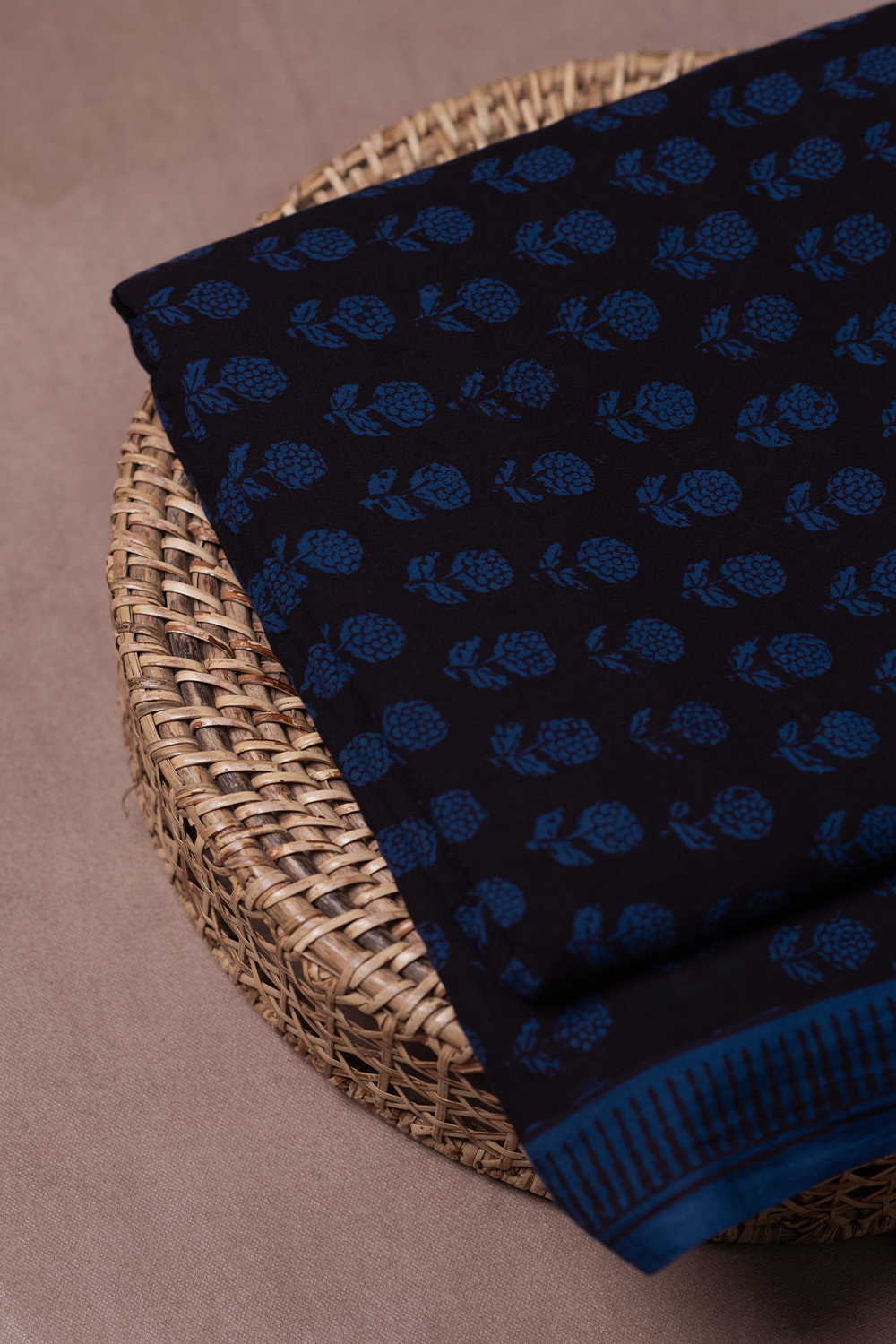 Blue Florets Bagh Cotton Fabric - 0.7m