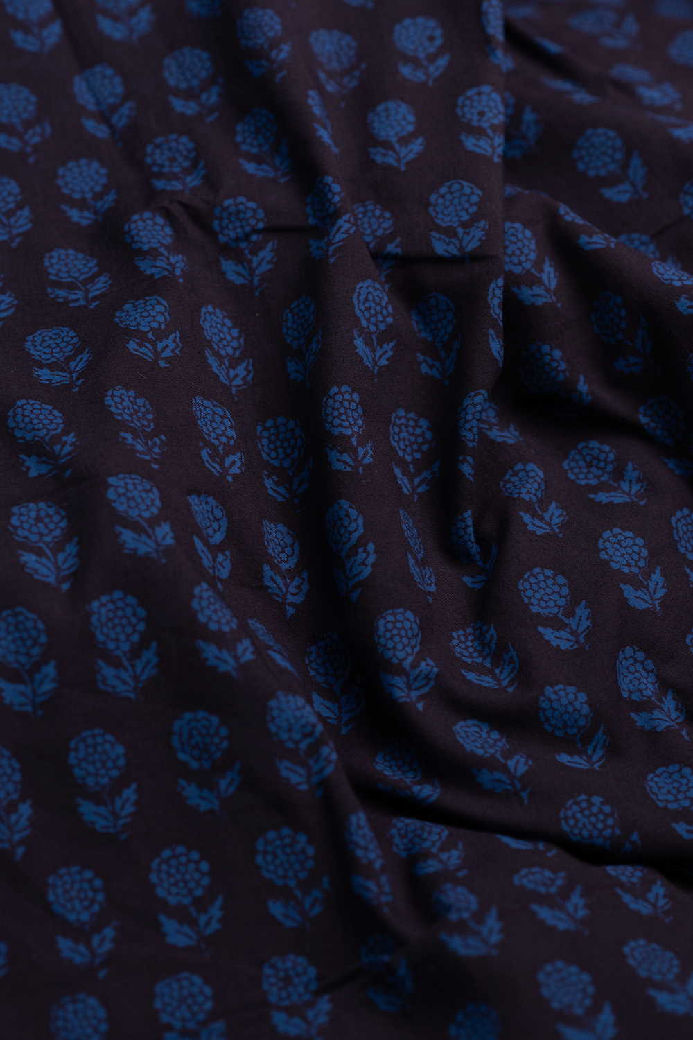 Blue Florets Bagh Cotton Fabric - 0.7m - Image 3