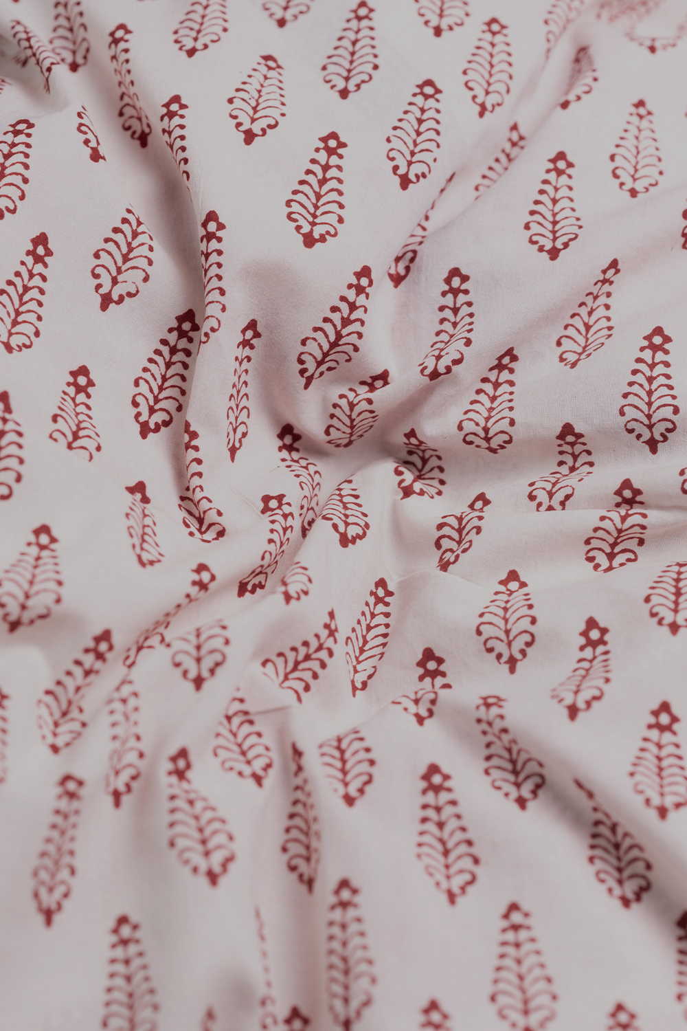 Maroon Butta - Cream Bagh Cotton Fabric - 1.5m - Image 3