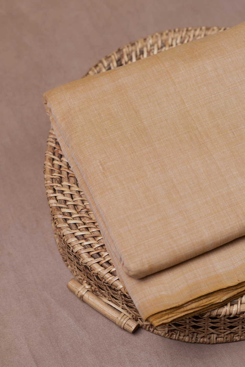 Yellowish beige Mangalagiri Cotton Fabric - 0.75m