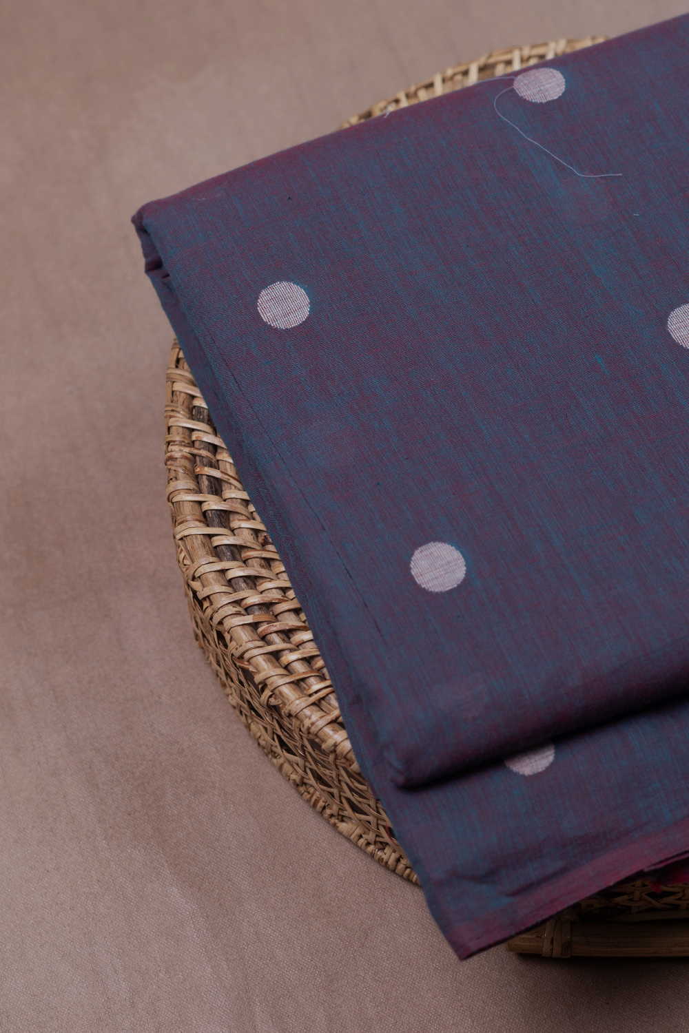 Dual Shaded Purple with Butta Jamdani Cotton Fabric - 1.5m - Image 2