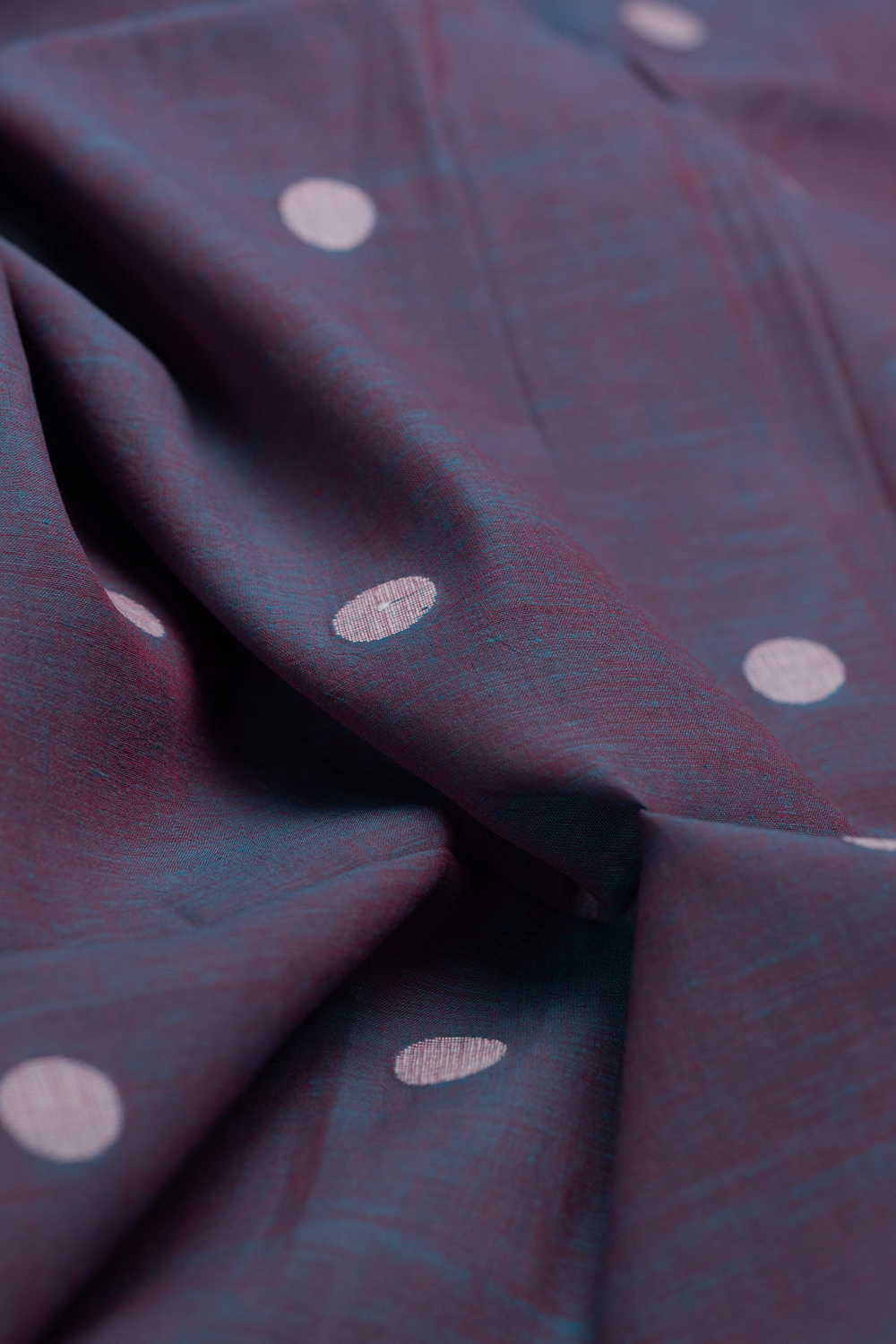 Dual Shaded Purple with Butta Jamdani Cotton Fabric - 1.5m - Image 3