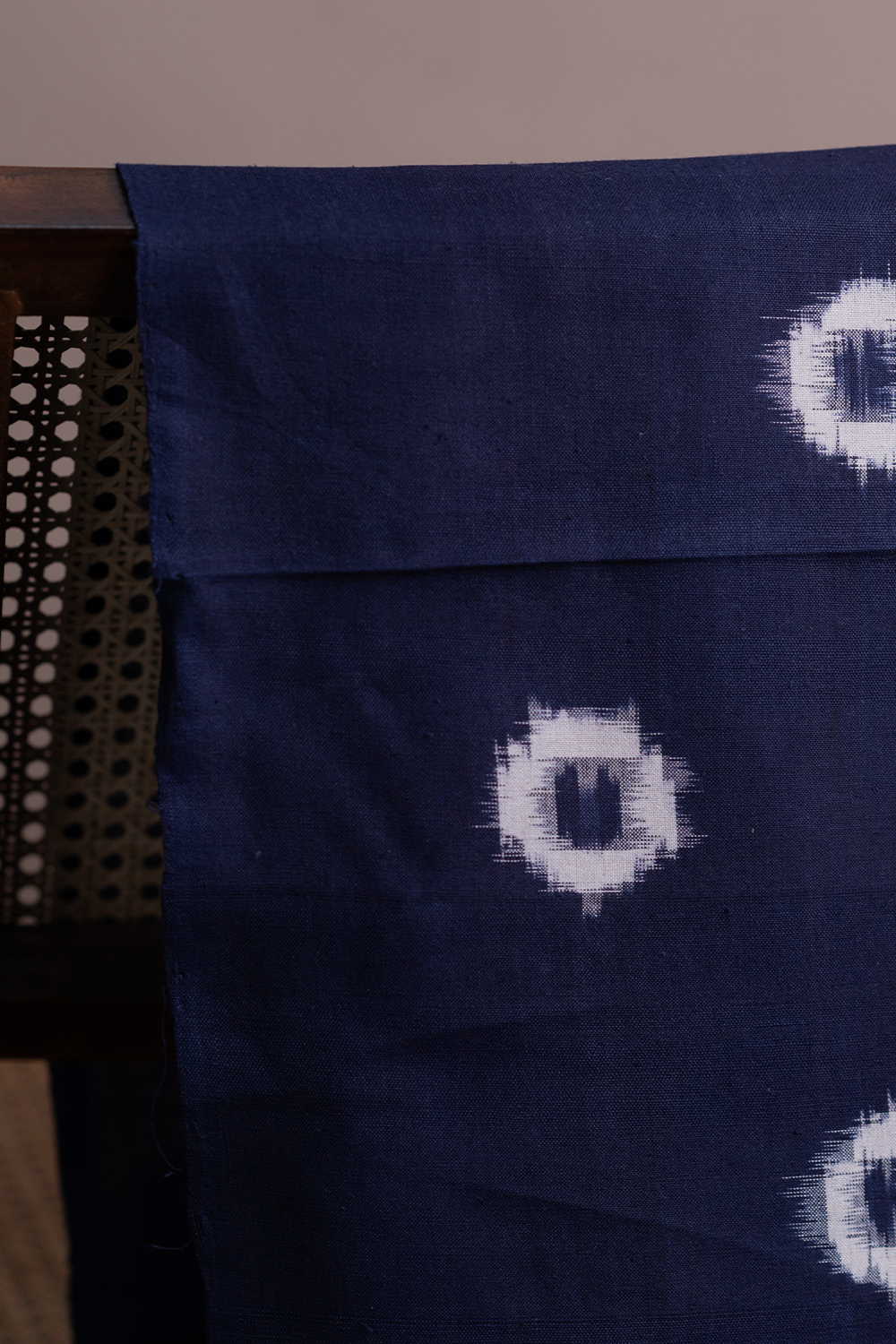 Circle Butta - Blue Ikat Cotton Fabric - 0.55m - Image 2