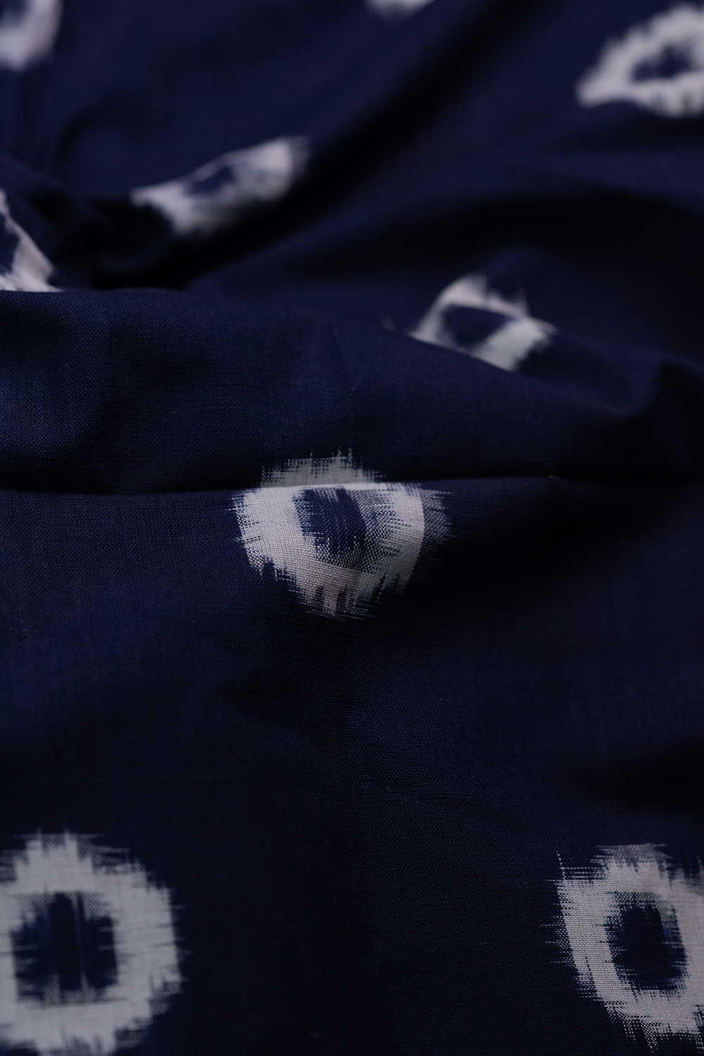 Circle Butta - Blue Ikat Cotton Fabric - 0.55m - Image 3