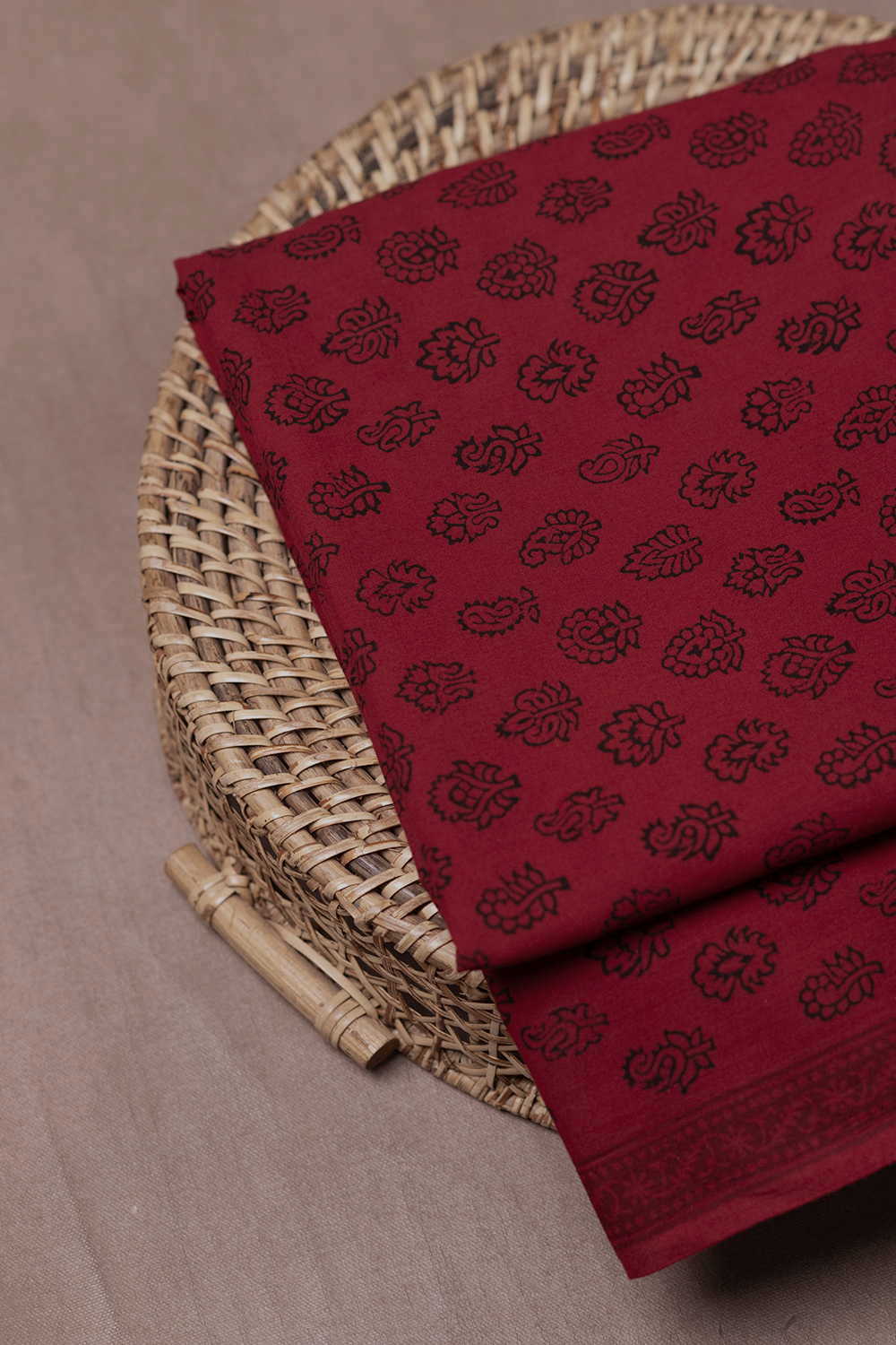 Scralet Red Bagh Cotton Fabric - 0.85m