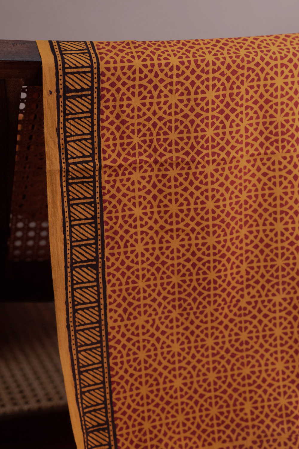 Dark Yellow Bagh Cotton Fabric - 0.6m