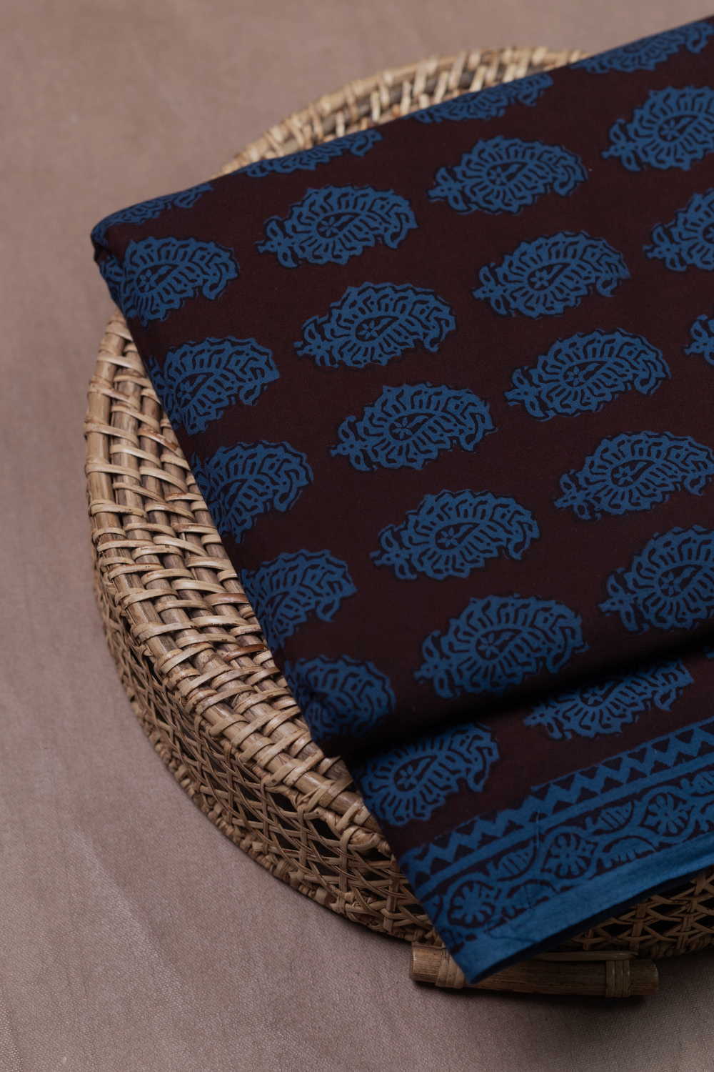 Paisley on Blue Bagh Cotton Fabric - 1.5m