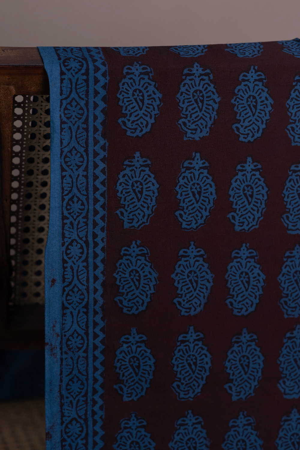 Paisley on Blue Bagh Cotton Fabric - 1.5m - Image 2