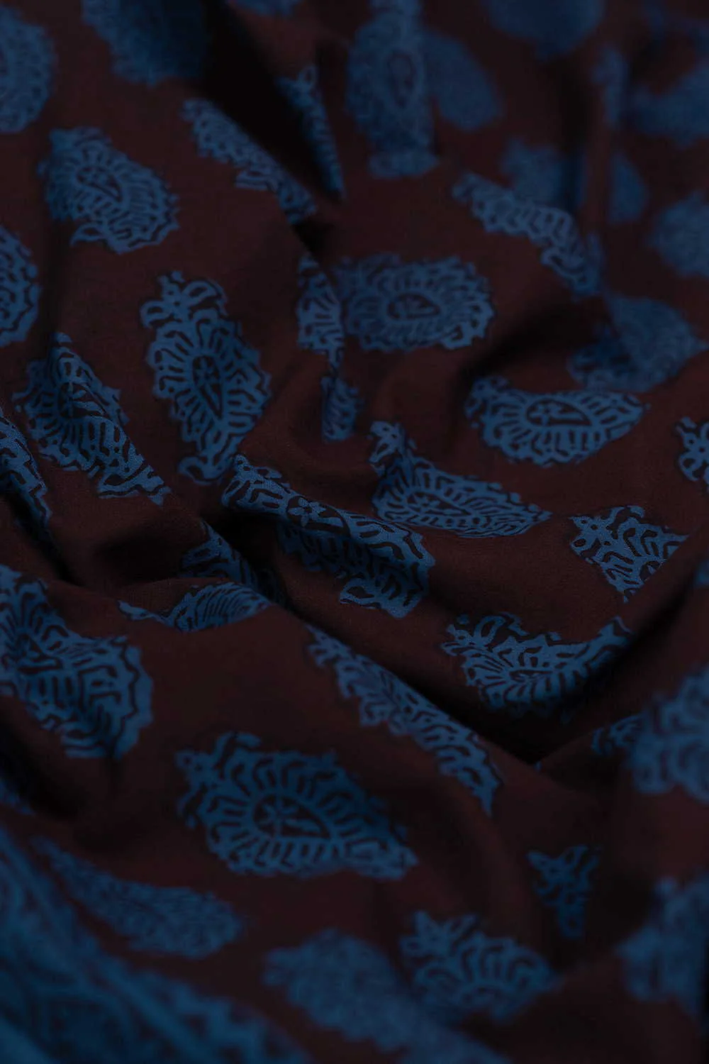 Paisley on Blue Bagh Cotton Fabric - 1.5m - Image 3