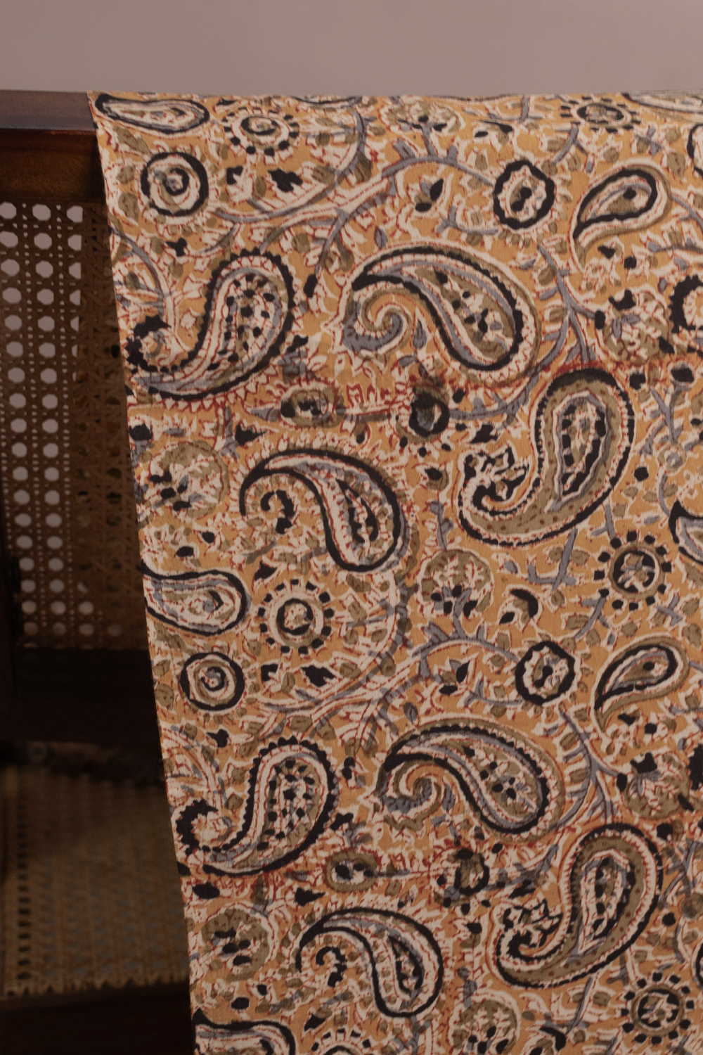 Sandstone Paisley Printed kalamkari Cotton Fabric - 0.5m