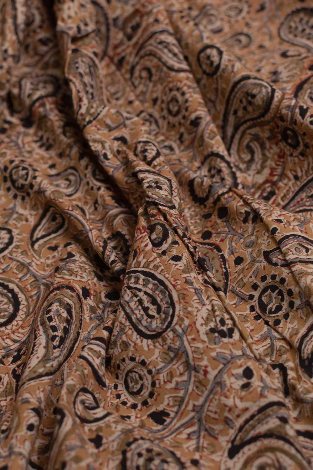 Sandstone Paisley Printed kalamkari Cotton Fabric - 0.5m - Image 2