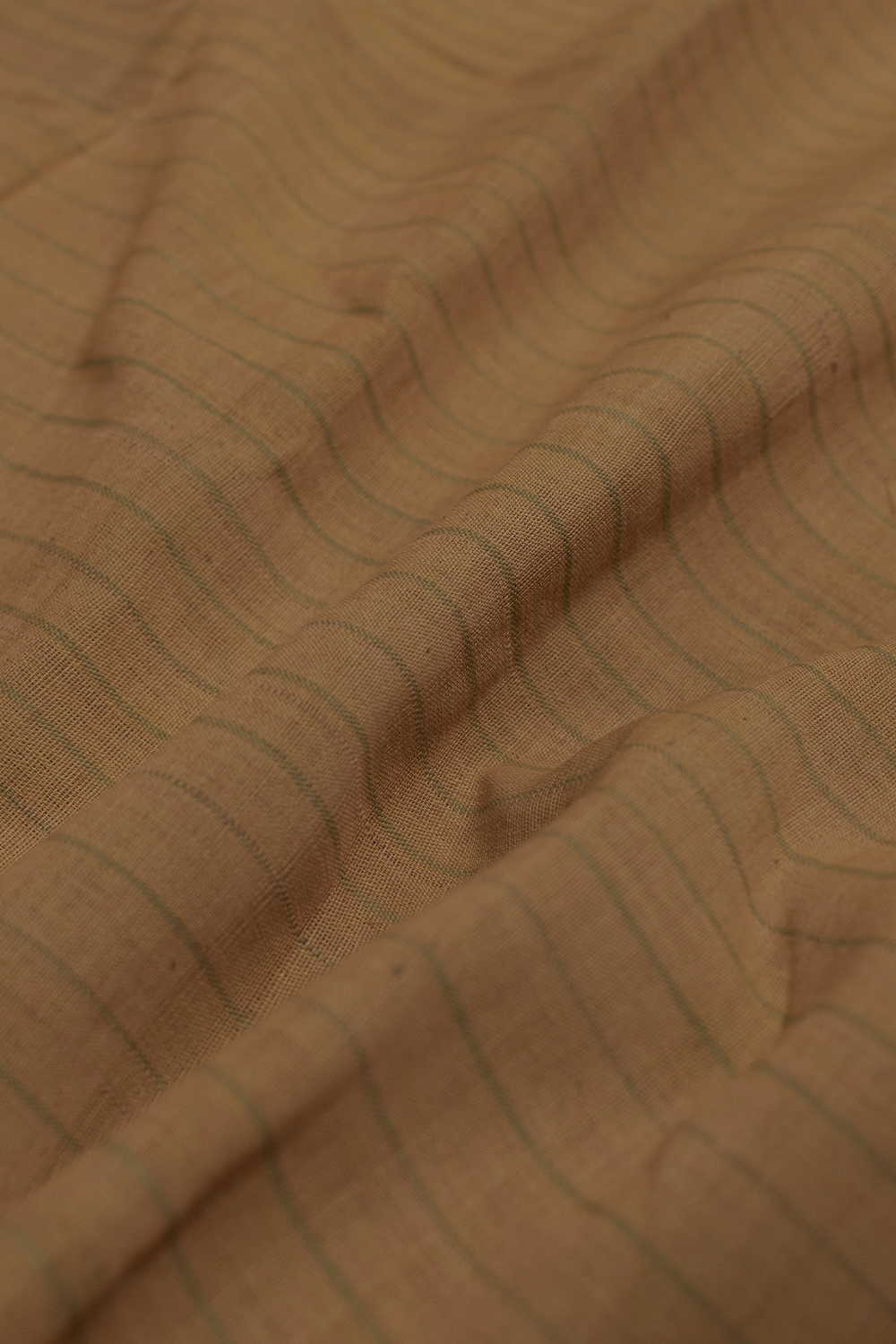 Faint Green Stripes Handspun Cotton Fabric - 0.65m