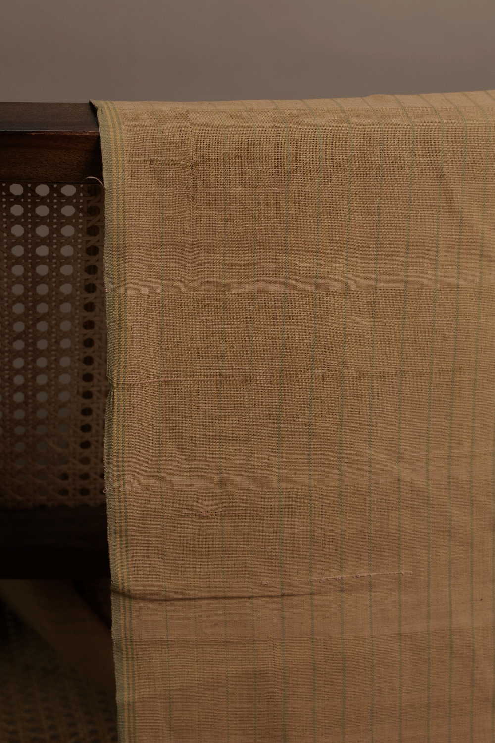 Faint Green Stripes Handspun Cotton Fabric - 0.65m - Image 3