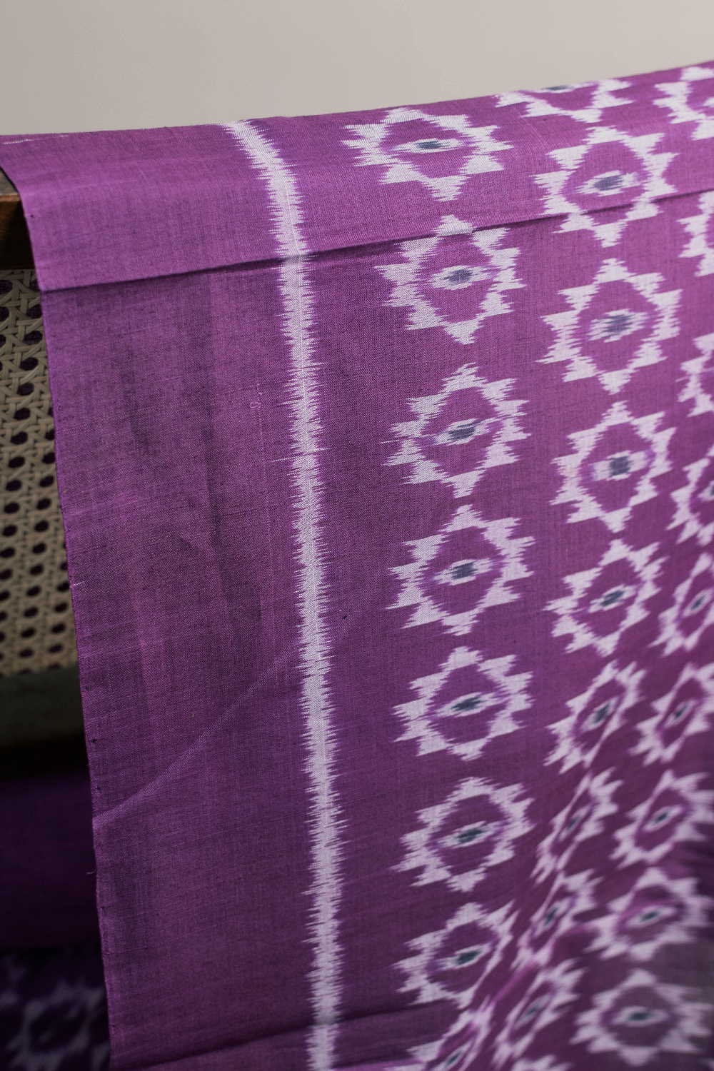 Purple Orissa Ikat Cotton Fabric - 0.8m - Image 3