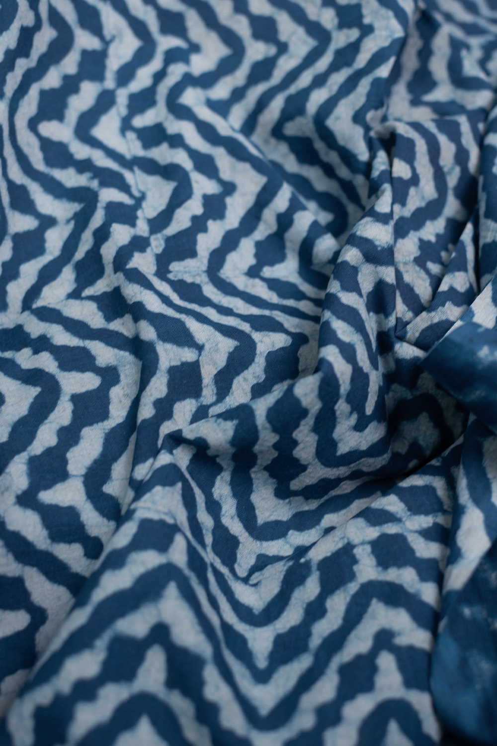 Chevron Pattern Dabu Cotton Fabric - 1.4m - Image 3