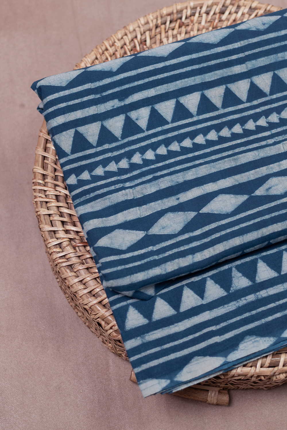 Striped Pattern Dabu Cotton Fabric - 0.85m