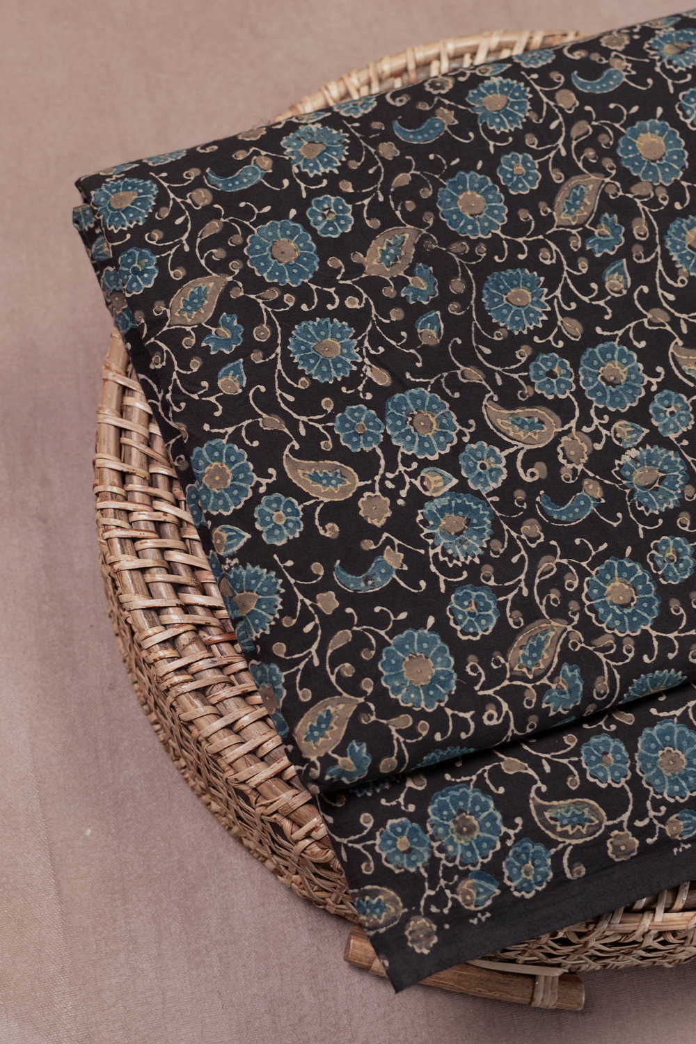Floral Garden Ajrak Cotton Fabric - 1.1m - Image 3