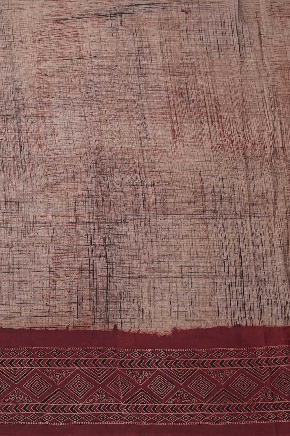 Beige Ajrak Cotton Fabric - 1.85m - Image 4