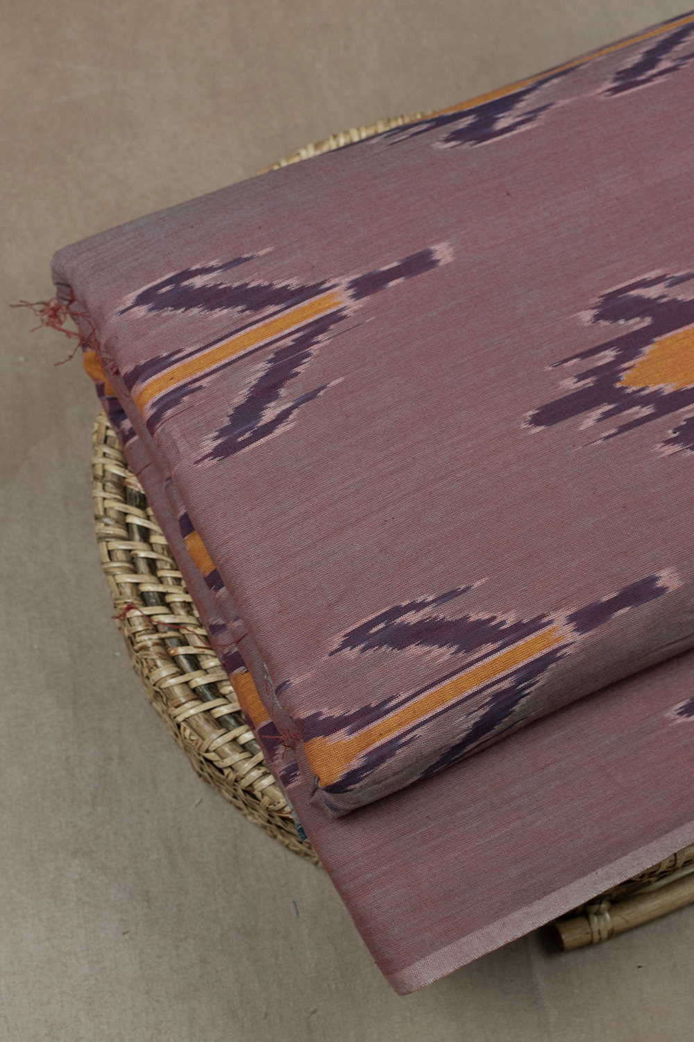 Big Butta on Twin Shaded Maroon Ikat Cotton Fabric - 0.55m