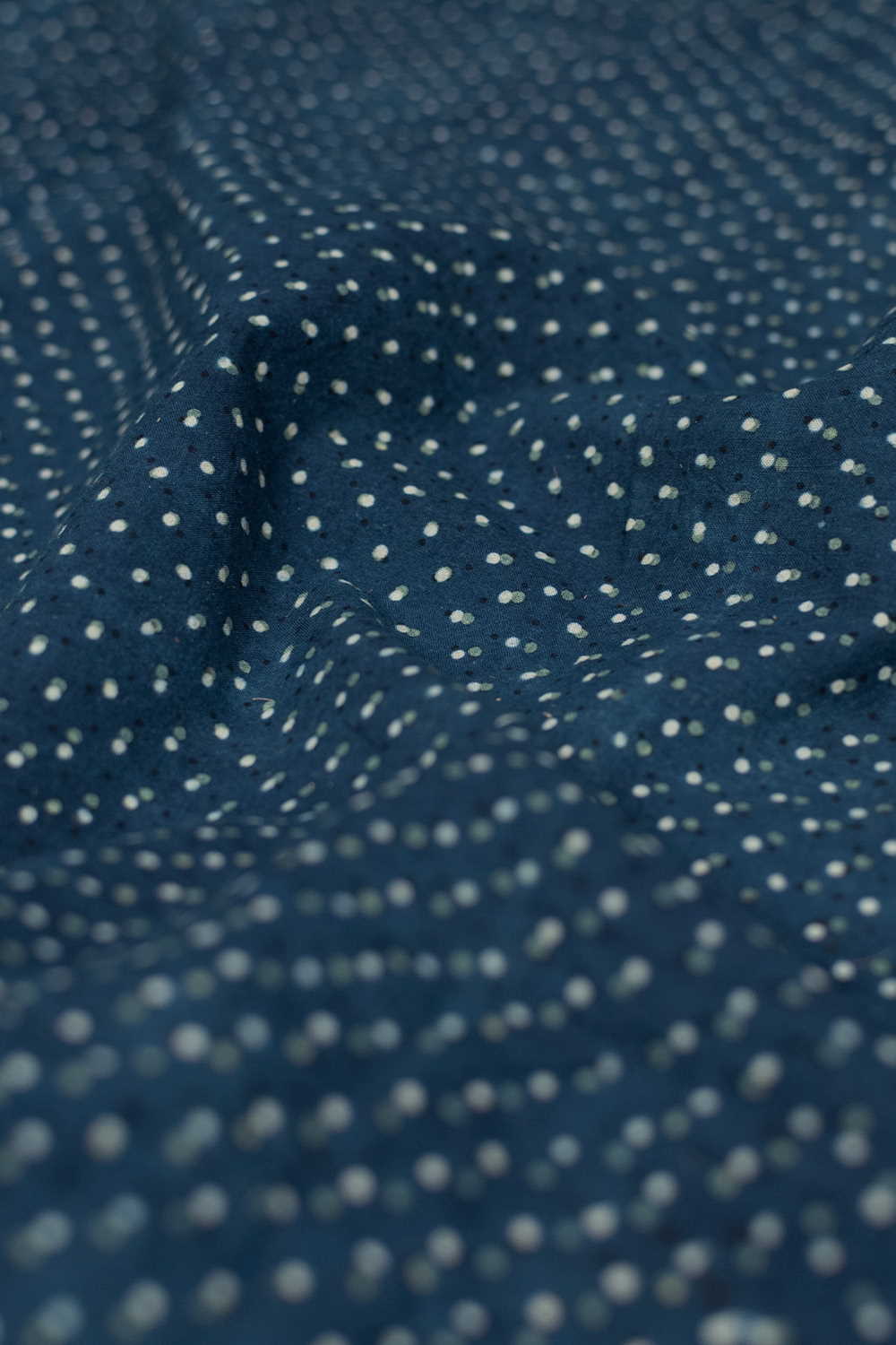 Indigo with Dots Ajrak Cotton Fabric - 1.5m - Image 3