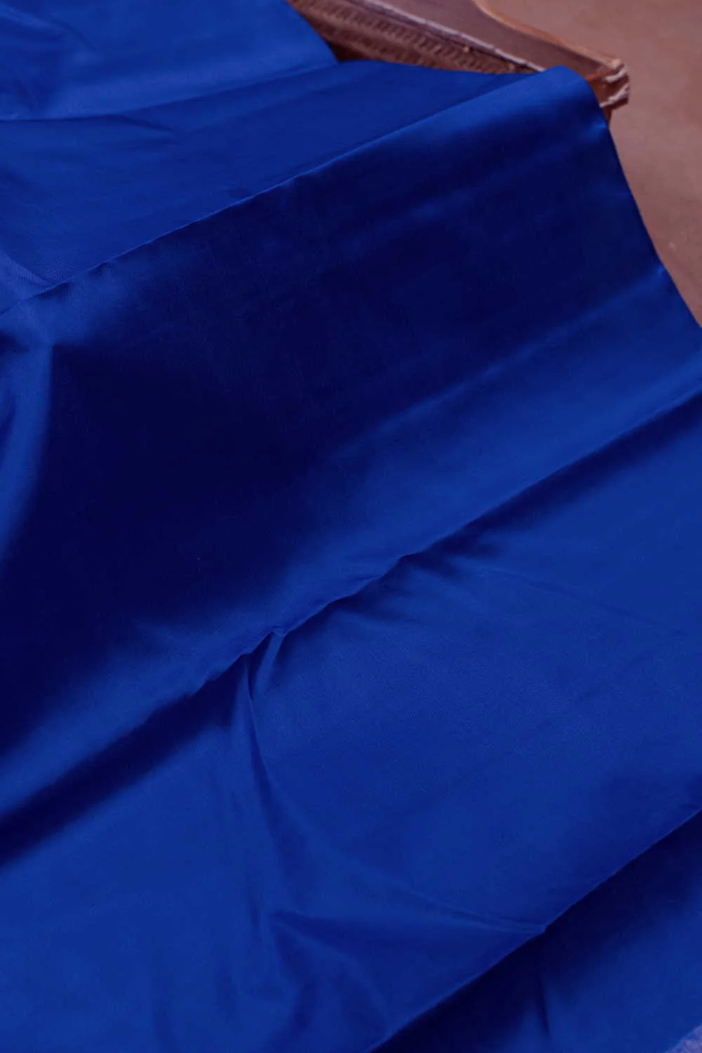 Dark Royal Blue Kanchipuram Silk Fabric - 0.6m - Image 4