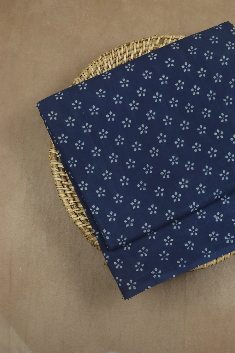 Floral Motifs Akola Block Printed Cotton Fabric - 0.9m