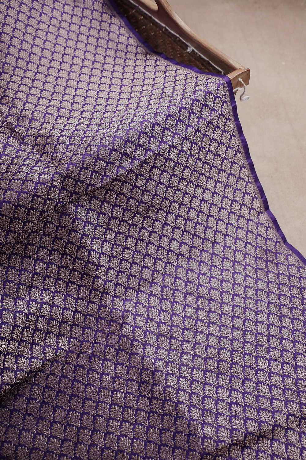Tiny Florets Banarasi Silk Fabric - 0.5m - Image 4