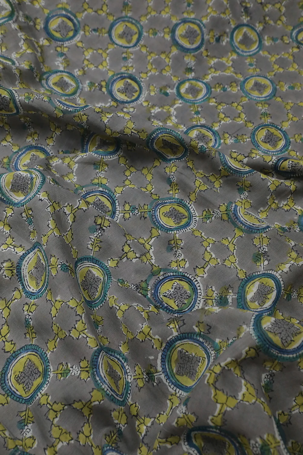 Grey Mul Cotton Sanganeri Fabric - 1.4m - Image 2