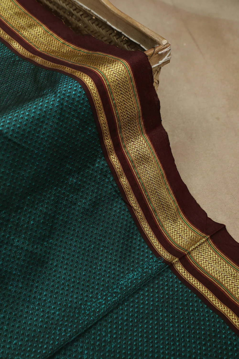 Dark Green Khun Cotton Fabric - 1m - Image 3