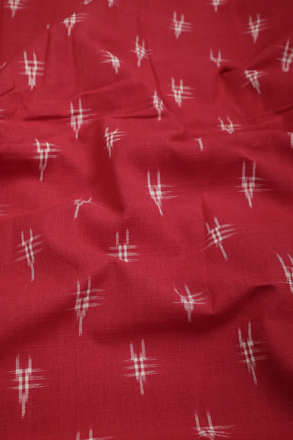 Butta on Red Double Ikat Cotton Fabric - 1.6m - Image 3