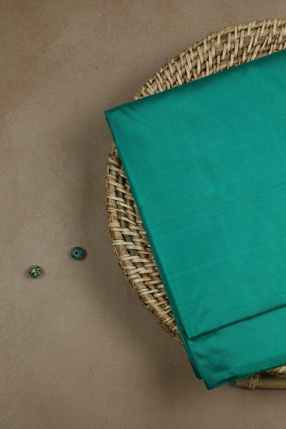 Shaded Green Kanchi Silk Fabric - 0.85m