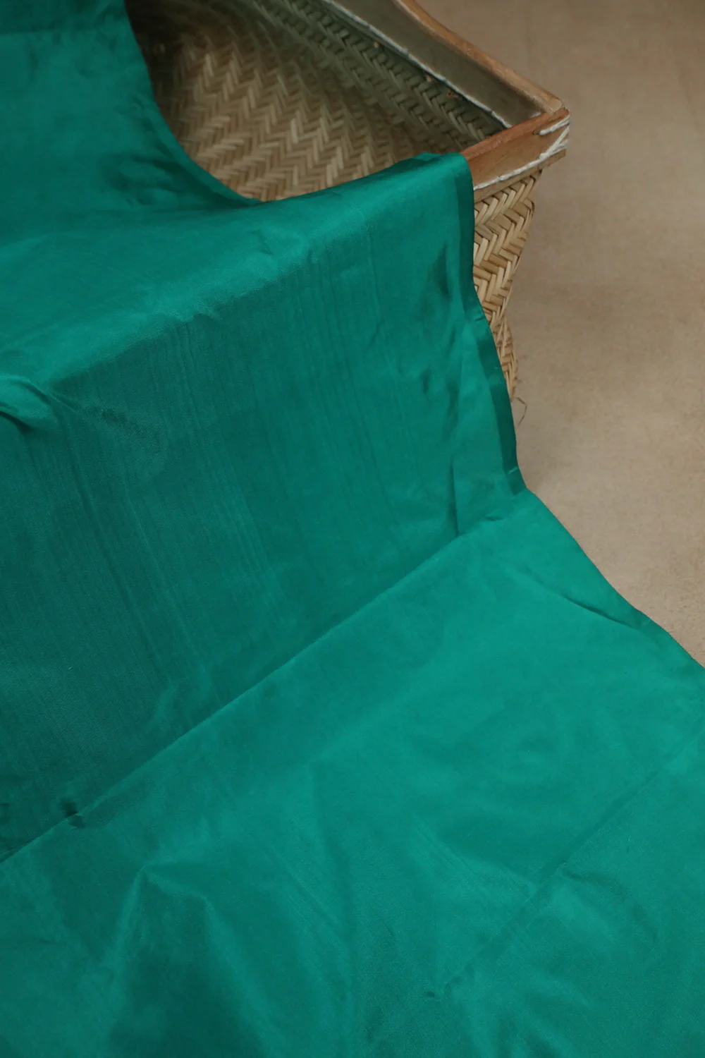 Shaded Green Kanchi Silk Fabric - 0.85m - Image 2