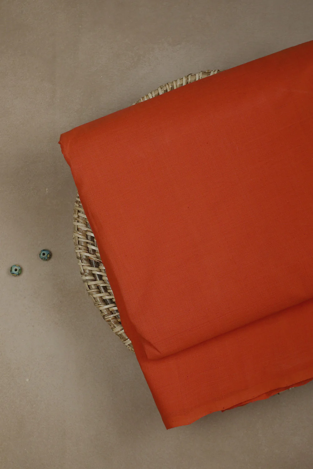 Orange Mangalagiri Cotton Fabric - 0.6m