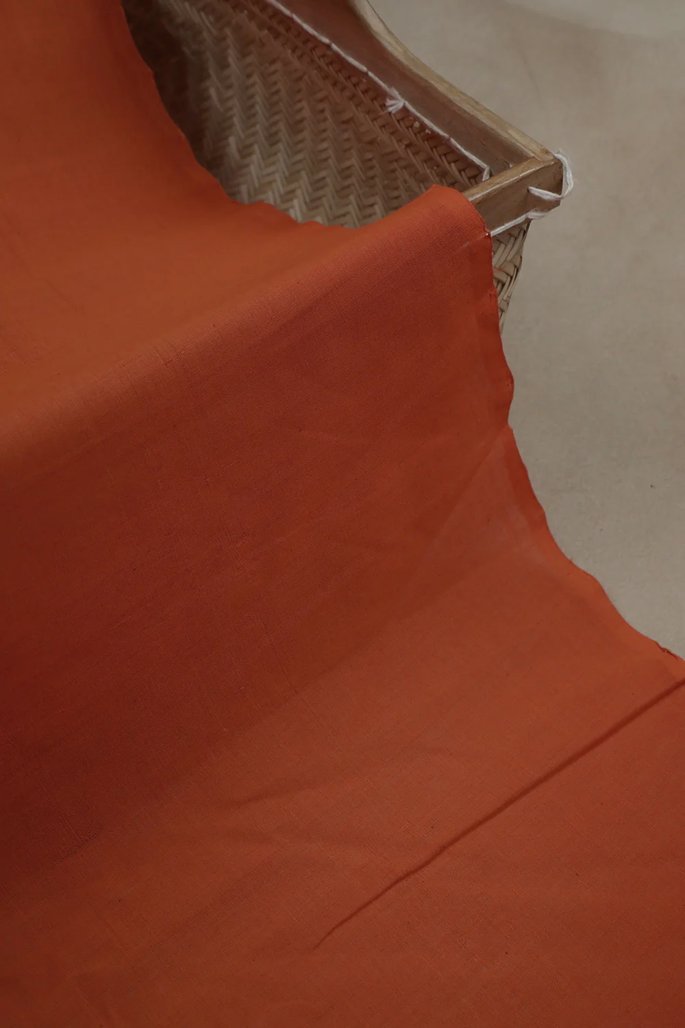 Orange Mangalagiri Cotton Fabric - 0.6m - Image 2