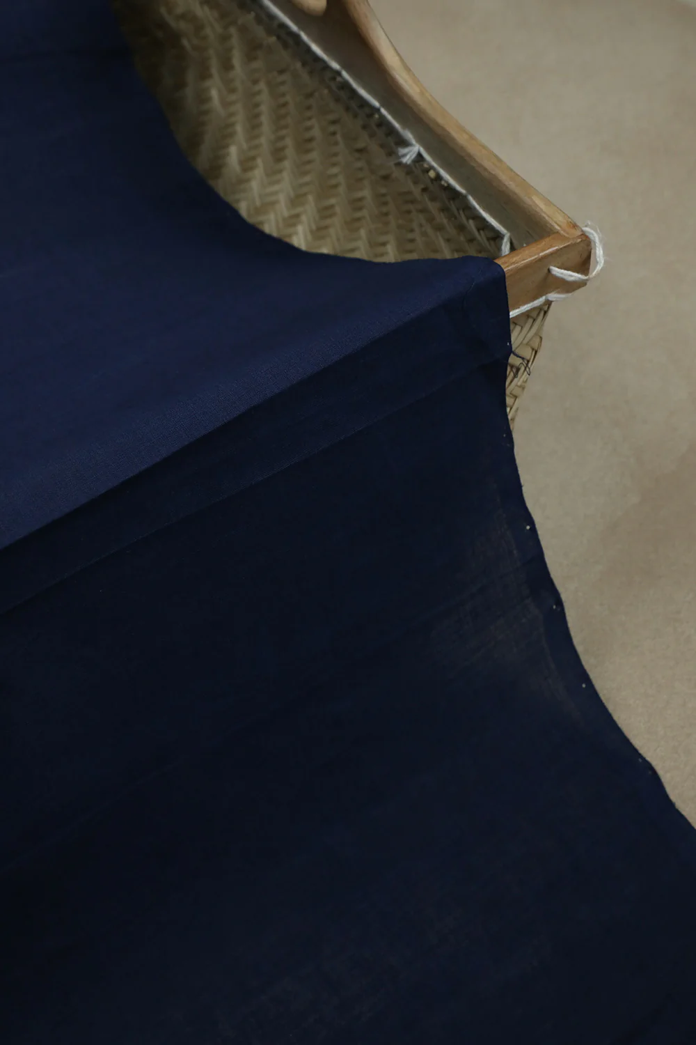 Dark Navy Blue Mangalagiri Cotton Fabric - 0.8m