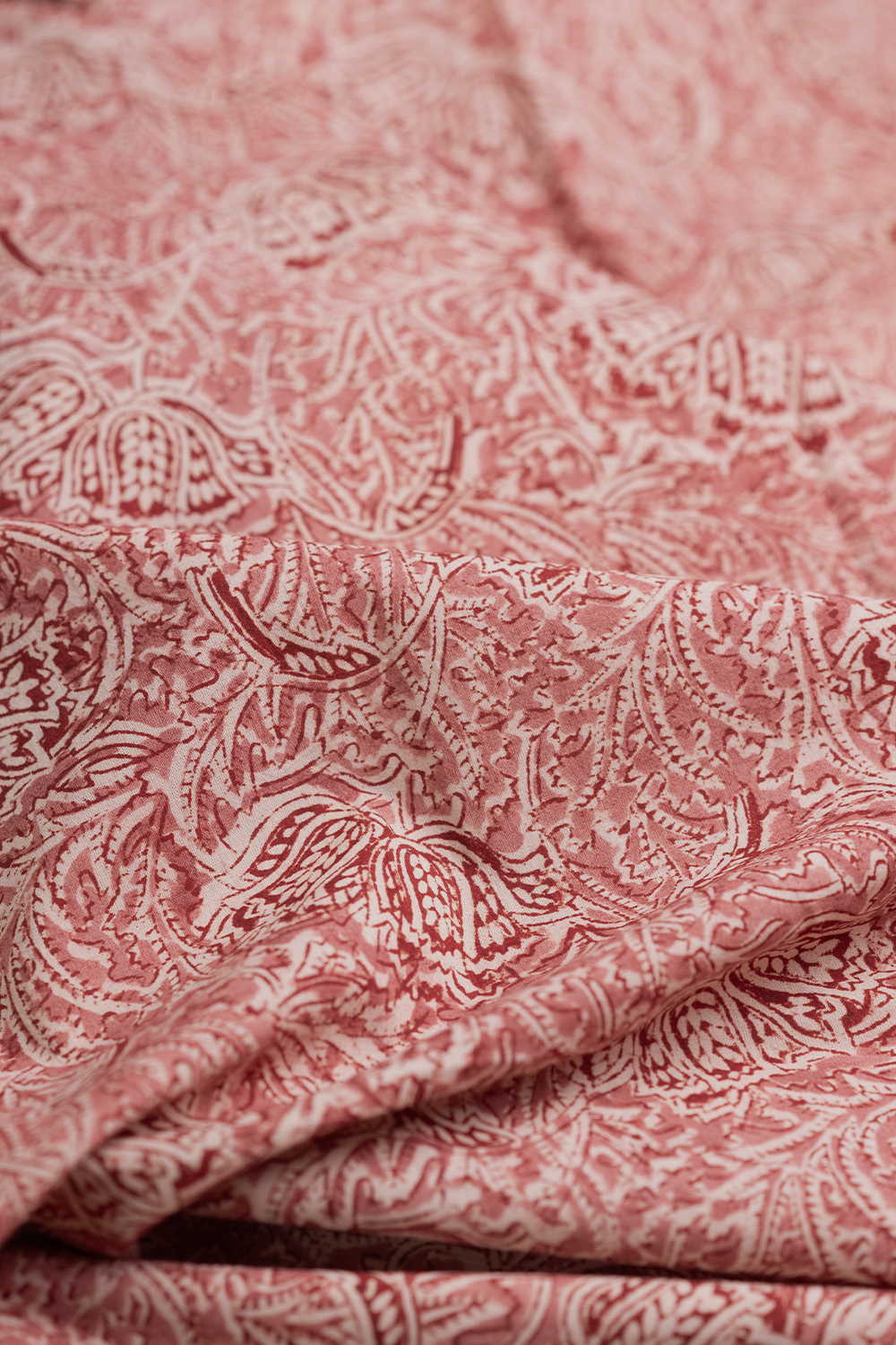 Floral Garden Printed kalamkari Cotton Fabric - Image 3