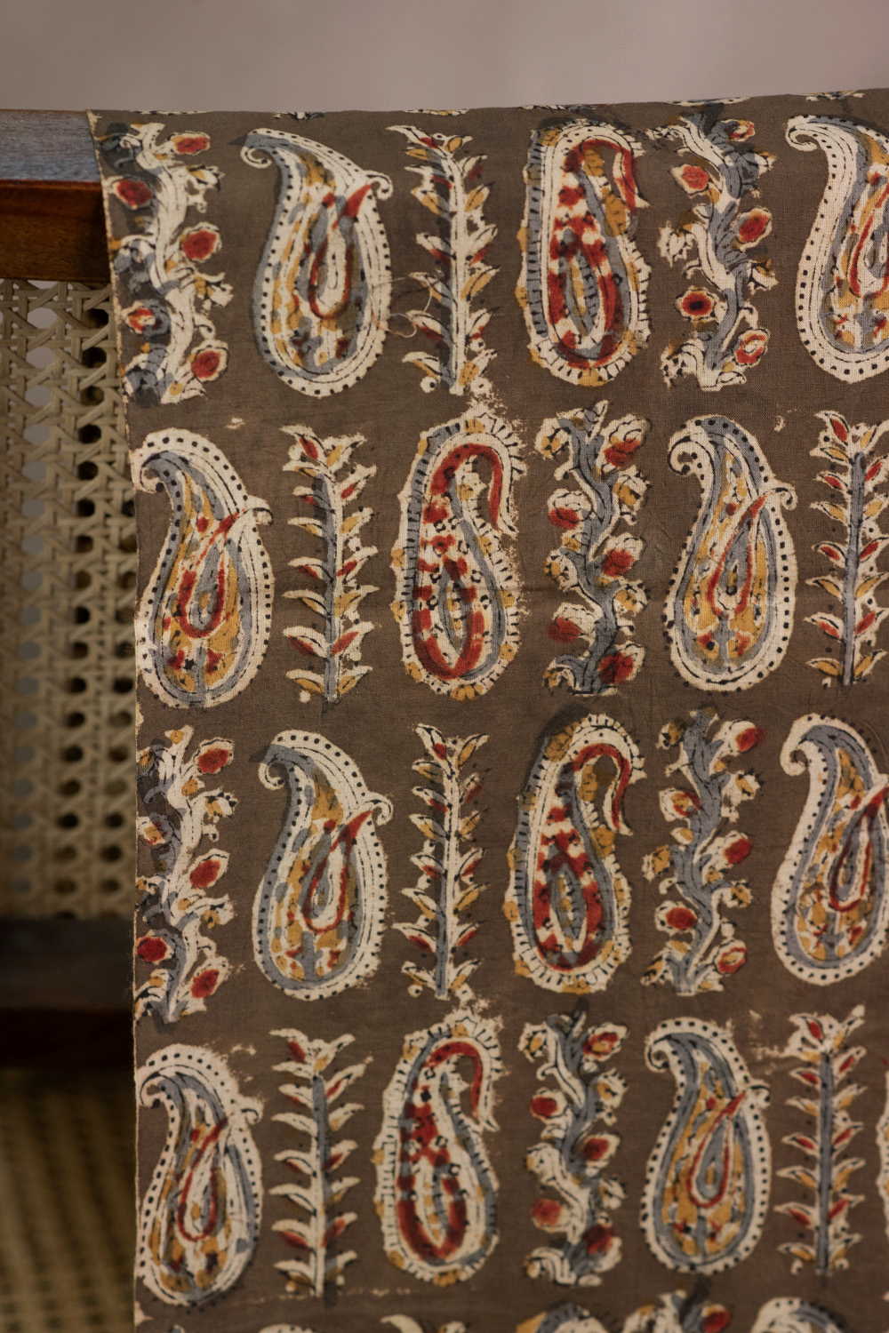 Pickle Green Printed kalamkari Cotton Fabric - Image 2
