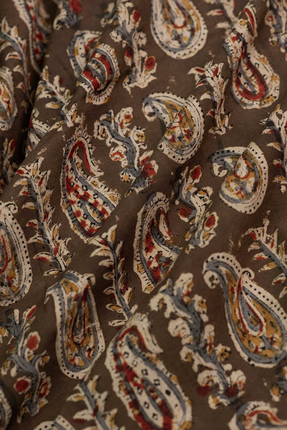 Pickle Green Printed kalamkari Cotton Fabric - Image 3