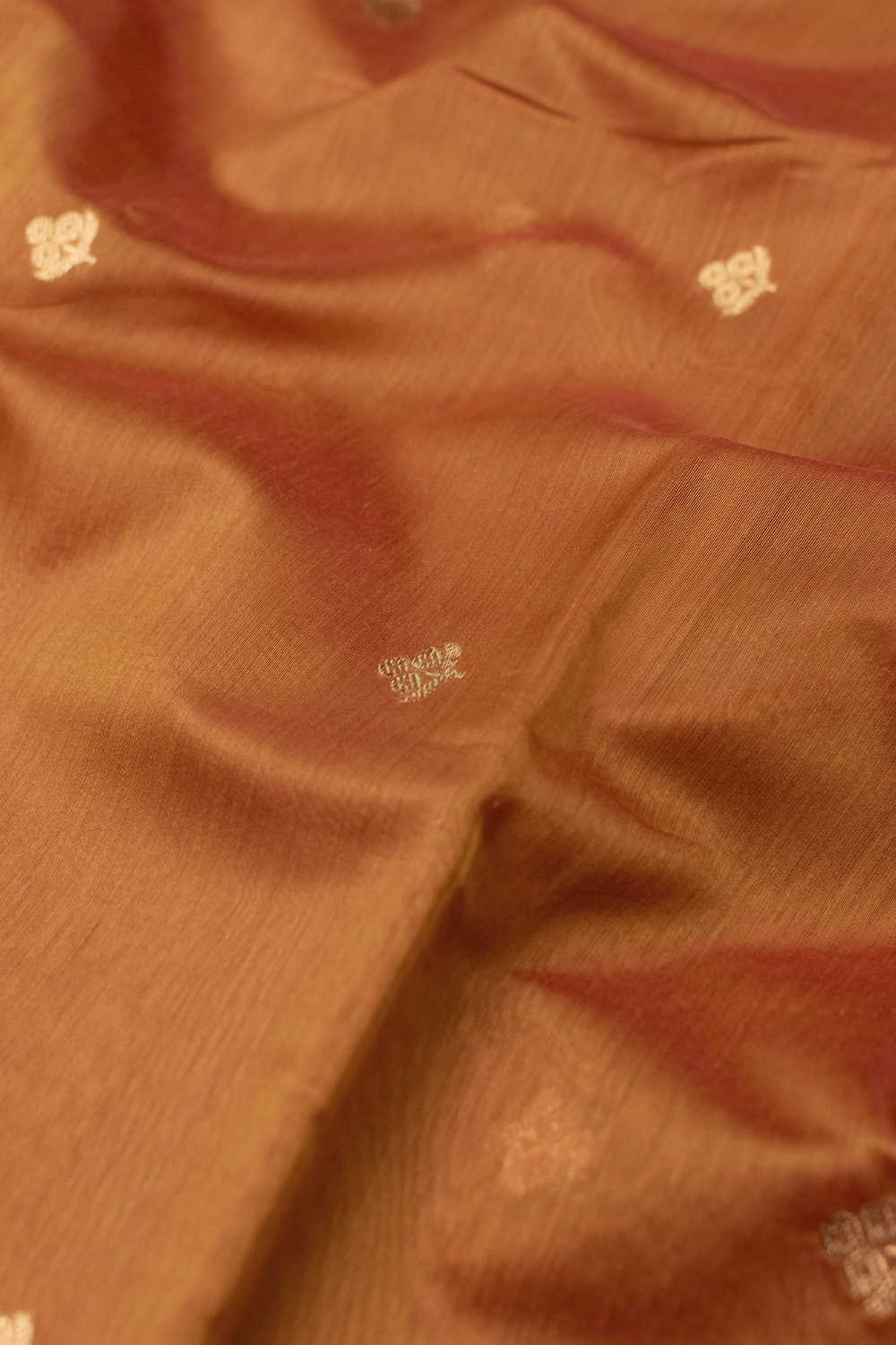 Royal Orange Chanderi Silk Cotton Fabric - 2.4m - Image 3