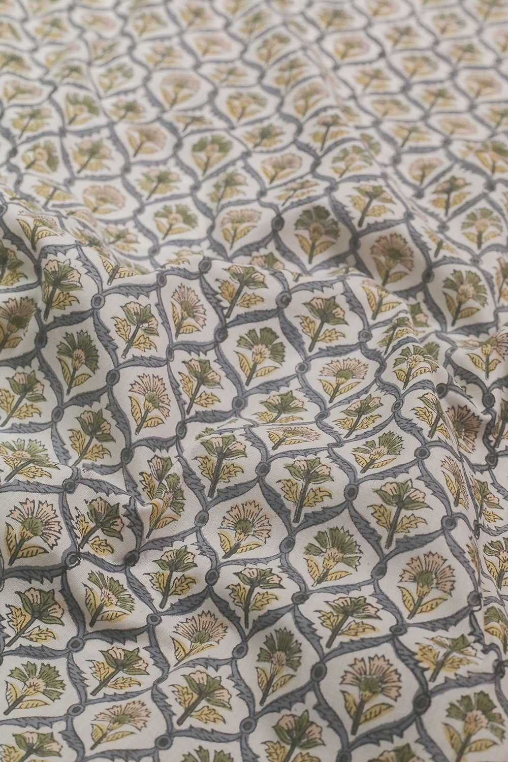 Intricate Design Sanganeri Cotton Fabric - Image 3