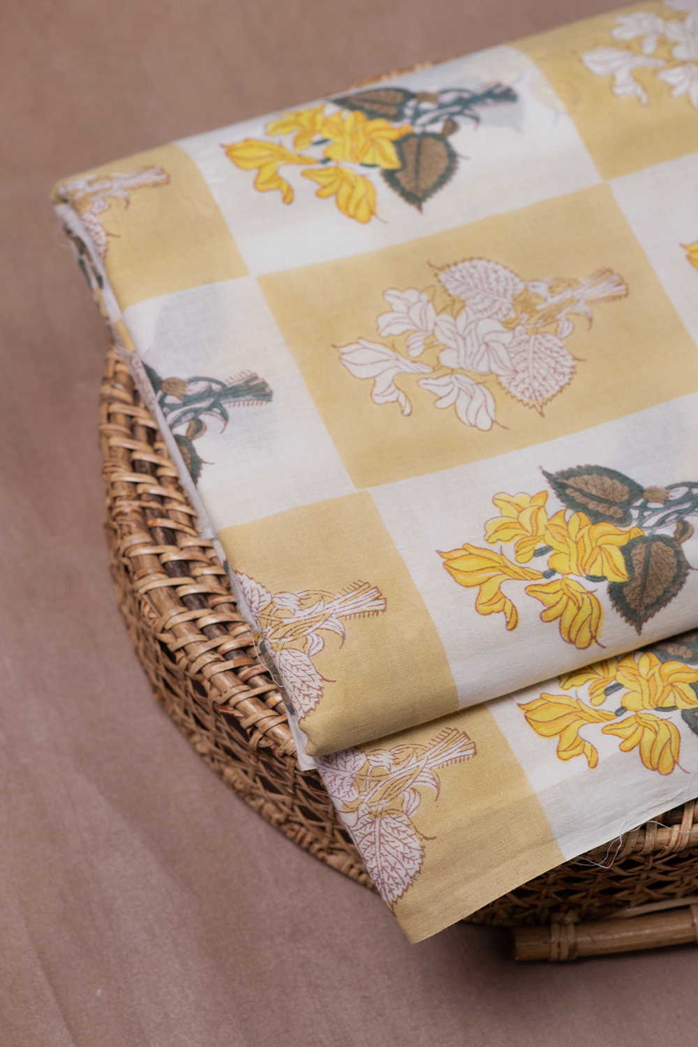 Sunny Petal Stories Sanganeri Cotton Fabric