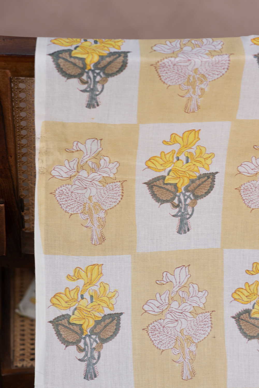 Sunny Petal Stories Sanganeri Cotton Fabric - Image 2