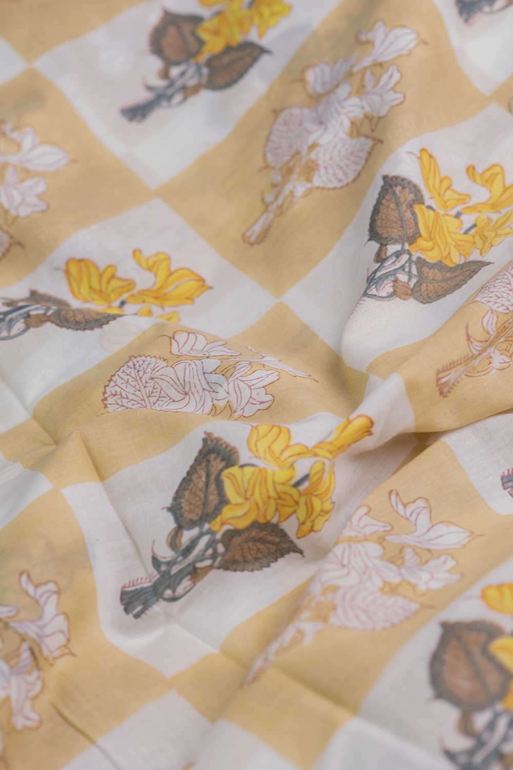 Sunny Petal Stories Sanganeri Cotton Fabric - Image 3