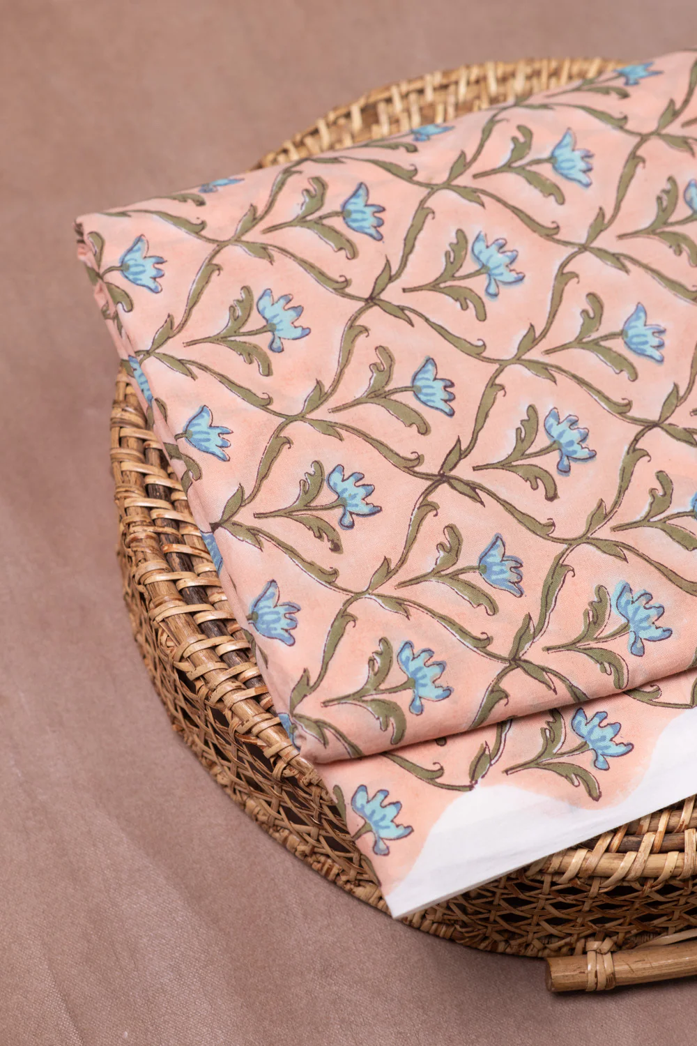 Intricate Garden Sanganeri Cotton Fabric