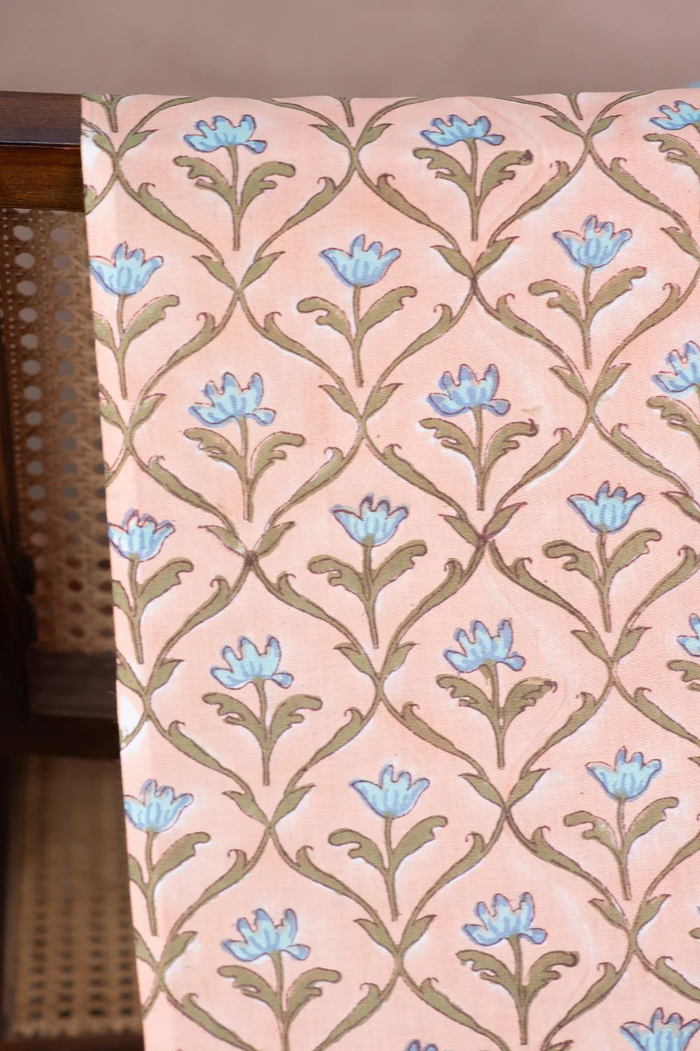 Intricate Garden Sanganeri Cotton Fabric - Image 2