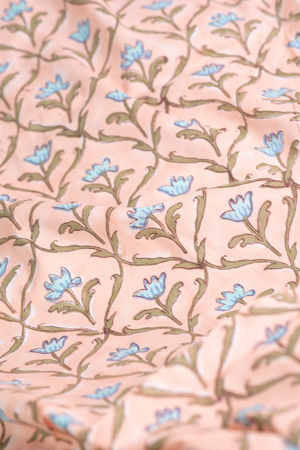 Intricate Garden Sanganeri Cotton Fabric - Image 3