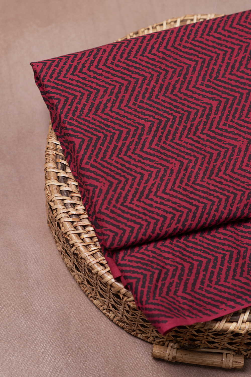 Chevron Design Sanganeri Cotton Fabric