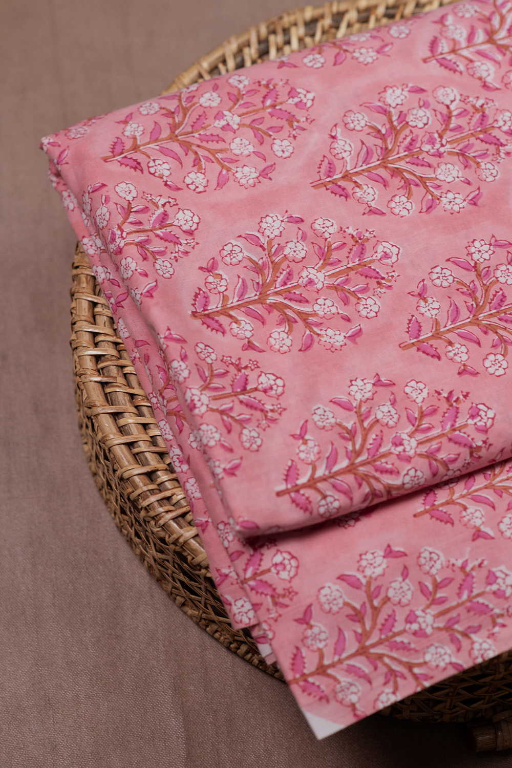 Soft Pink Sanganeri Cotton Fabric