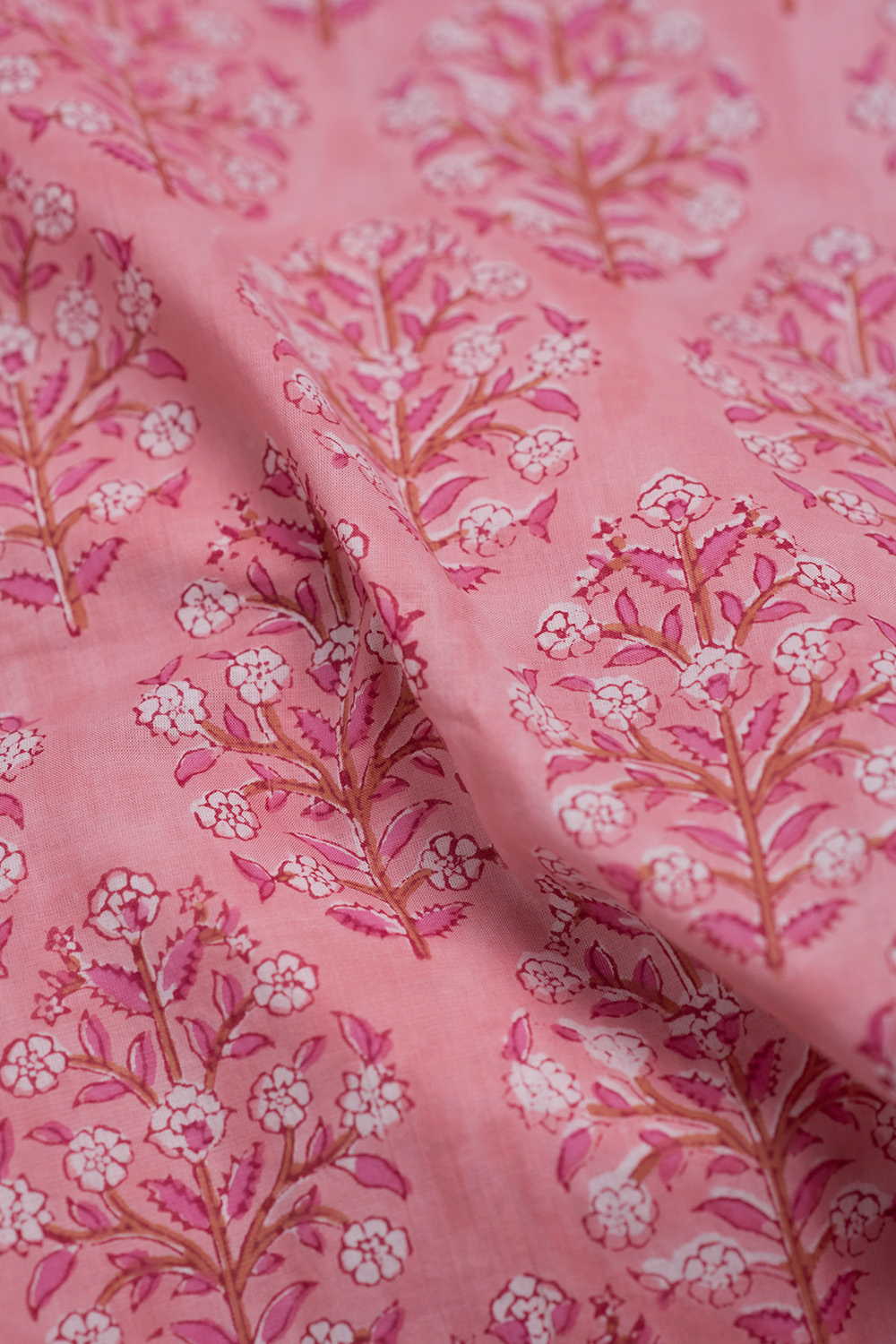 Soft Pink Sanganeri Cotton Fabric - Image 3